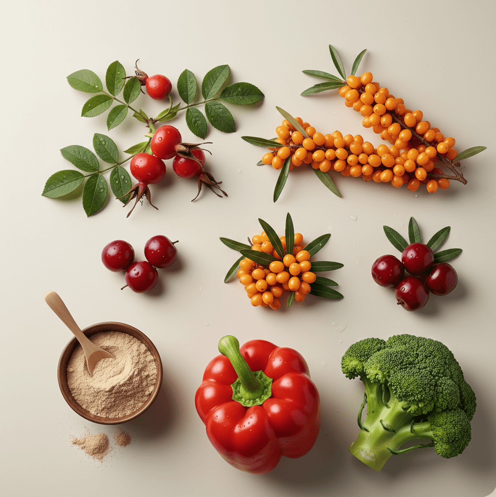 Přírodní zdroje vitamínu C - šípky a rakytník